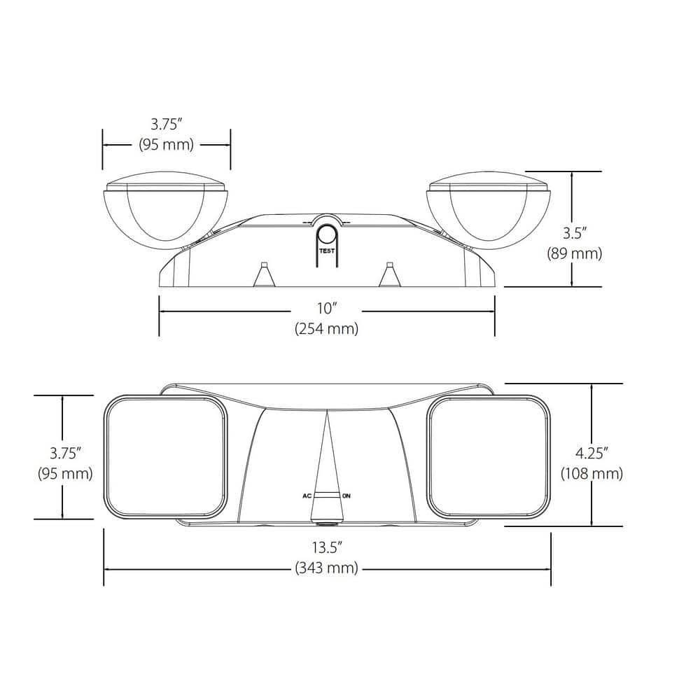 NICOR Adjustable White LED Emergency Light Fixture