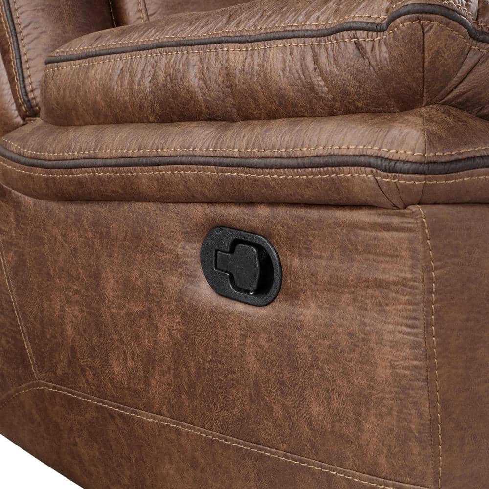 Ryland Brown Microfiber Glider Recliner with Manufactured Wood Frame