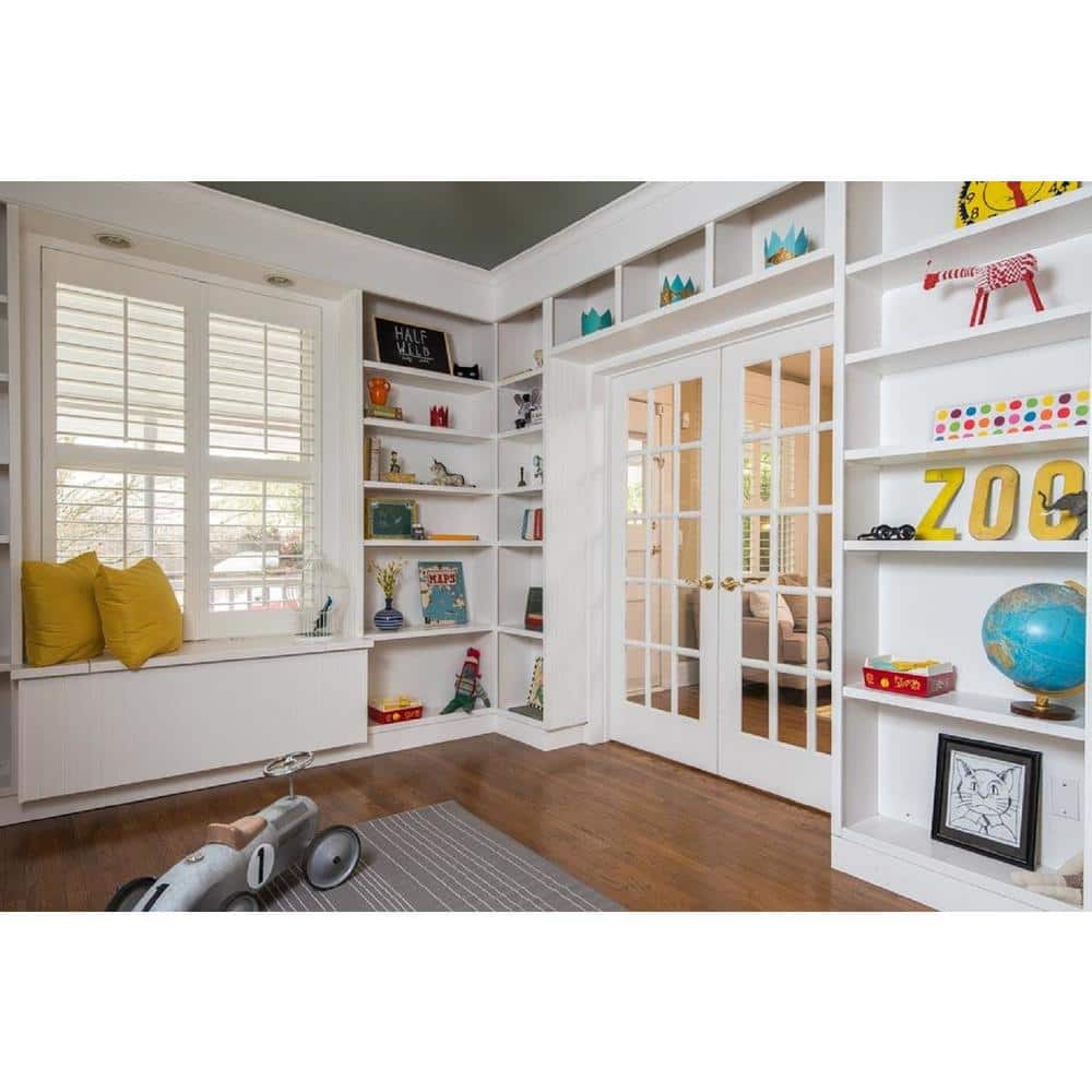 Primed MDF 15 Lite Clear Glass Prehung Interior French Door, 60" x 80"