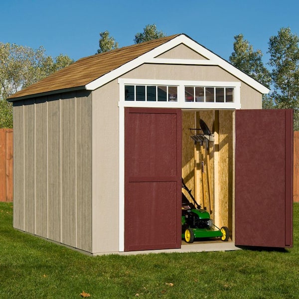 Handy Home S Installed Majestic 8 Ft X 12 Wood Storage Shed With Autumn Brown Shingles 60351 8 Ft X 12 Wood Storage Shed, Storage Shed Home Depot Wood