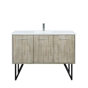 Lancy 48 in W x 20 in D Rustic Acacia Bath Vanity, Cultured Marble Top and Chrome Faucet Set