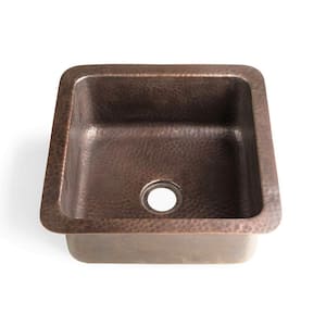 Monarch Pure Copper Hand Hammered Glasgow Dual Mount Bar Prep Sink (12 inches)