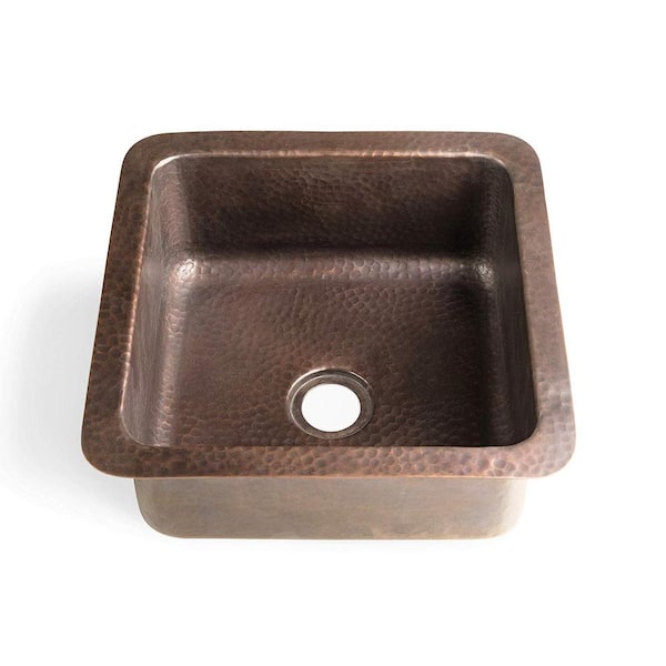 Monarch Abode Monarch Pure Copper Hand Hammered Glasgow Dual Mount Bar Prep Sink (12 inches)