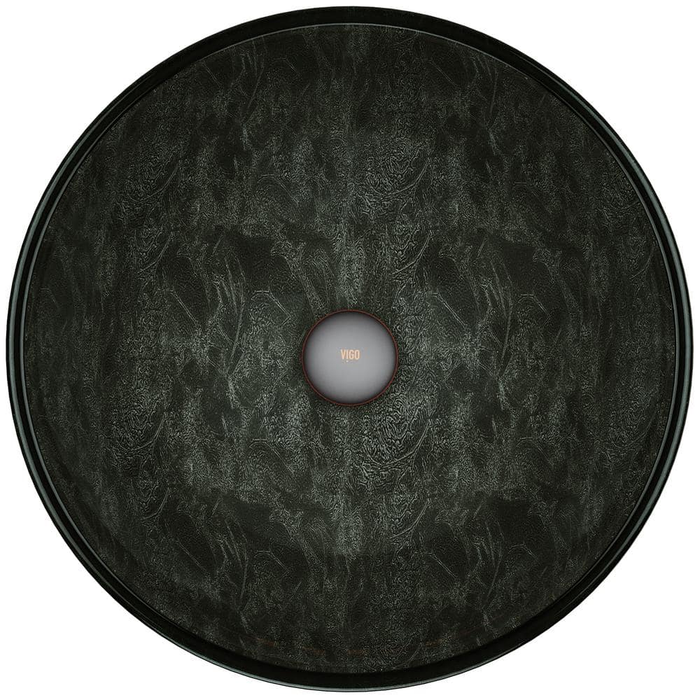 Gray Onyx 17" Circular Glass Vessel Sink
