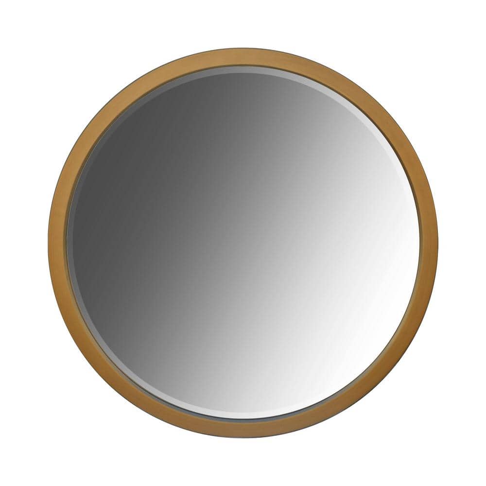 32 in. W x 32 in. H Round Wood Framed Wall Mount Modern Decor Bathroom Vani