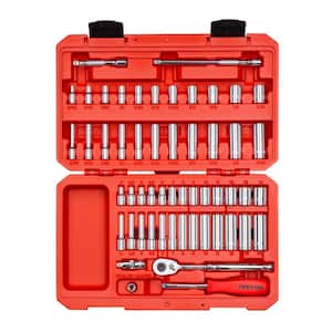 1/4 in. Drive 12-Point Socket and Ratchet Set (55-Piece)