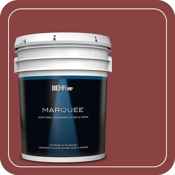 BEHR MARQUEE 5 gal. #QE-07 Country Lane Red Satin Enamel Exterior Paint & Primer