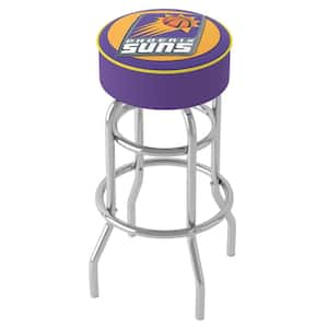 Phoenix Suns Logo 31 in. Yellow Backless Metal Bar Stool with Vinyl Seat