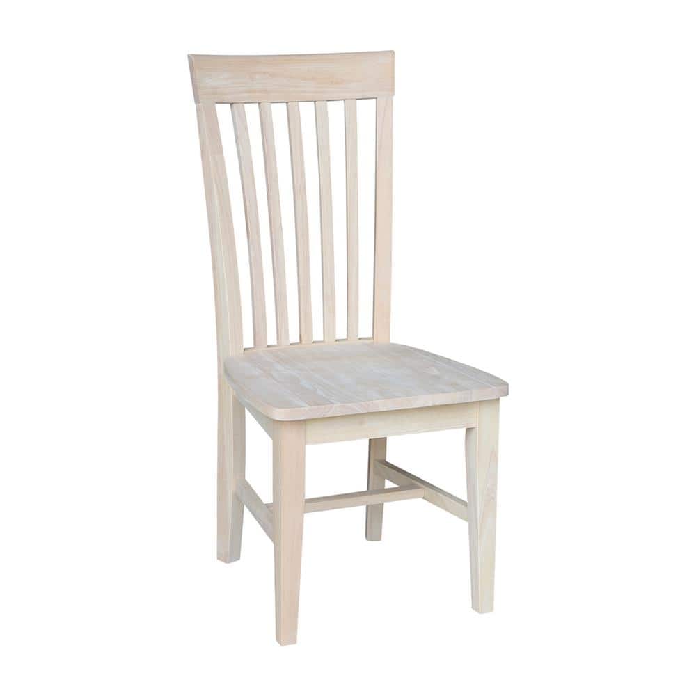 Set of 2 White High Slat Solid Wood Side Chairs