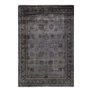 Gray 6 ft. 1 in. x 8 ft. 10 in. Fine Vibrance One-of-a-Kind Hand-Knotted Area Rug