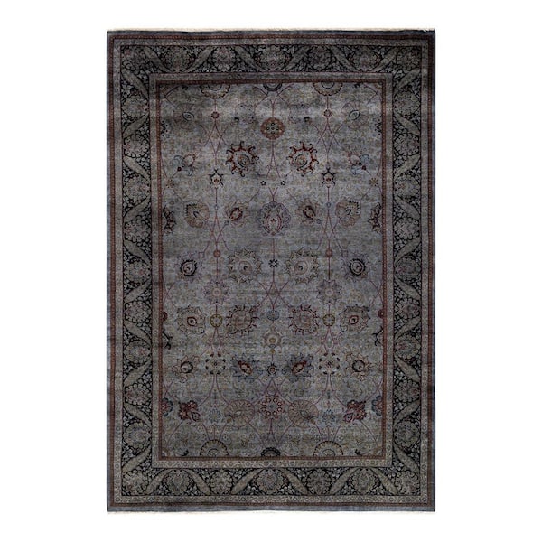 Solo Rugs Gray 6 ft. 1 in. x 8 ft. 10 in. Fine Vibrance One-of-a-Kind Hand-Knotted Area Rug