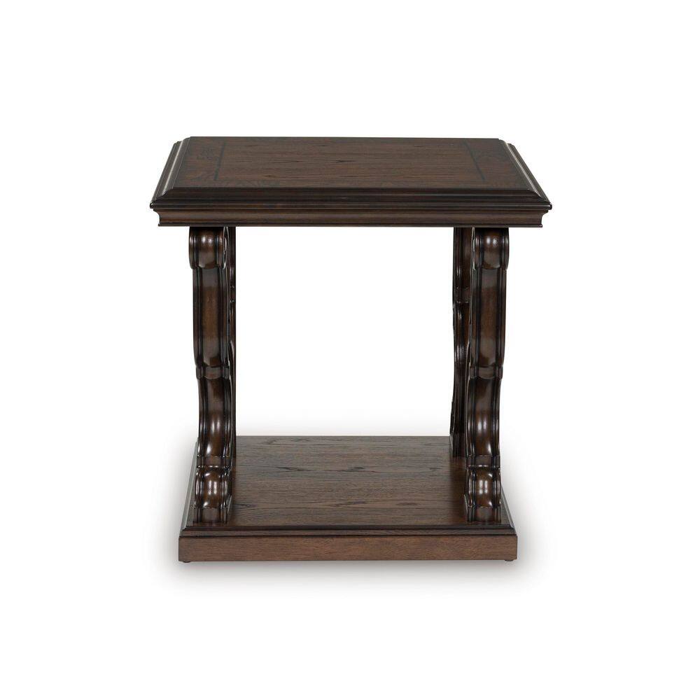 Maylee 26 in. Dark Brown Square MDF End Table - thumbnail 5