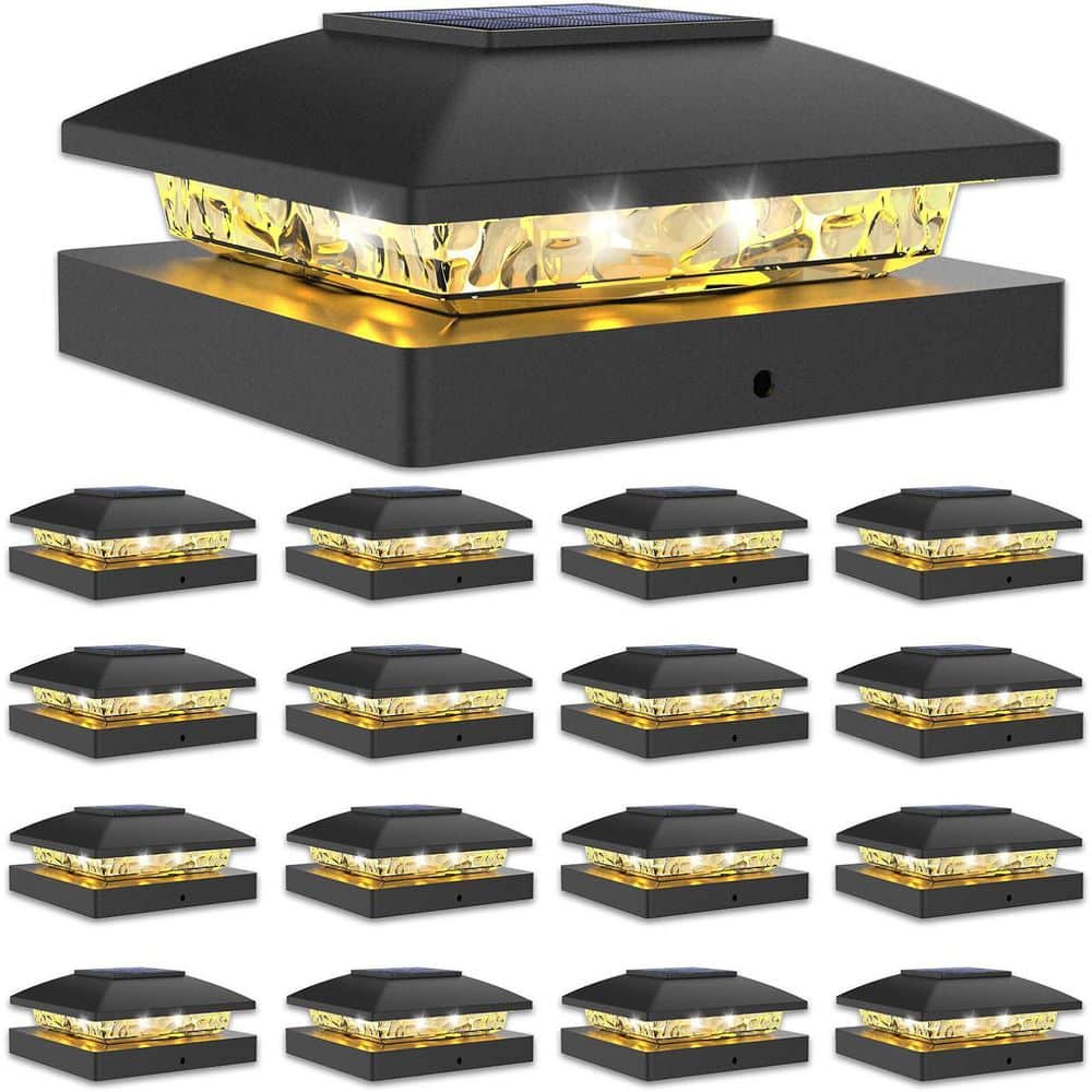 4x4 Solar Post Cap Light Outdoor Waterproof Black Deck Cap Light Warm White 16-Pack for Wooden Cable Railing System price history on PriceWatchPro