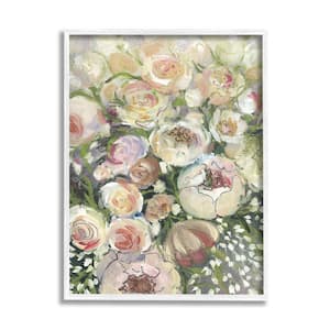 Abstract Blooming Garden Flowers Design by Blursbyai Framed Nature Art Print 30 in. x 24 in.