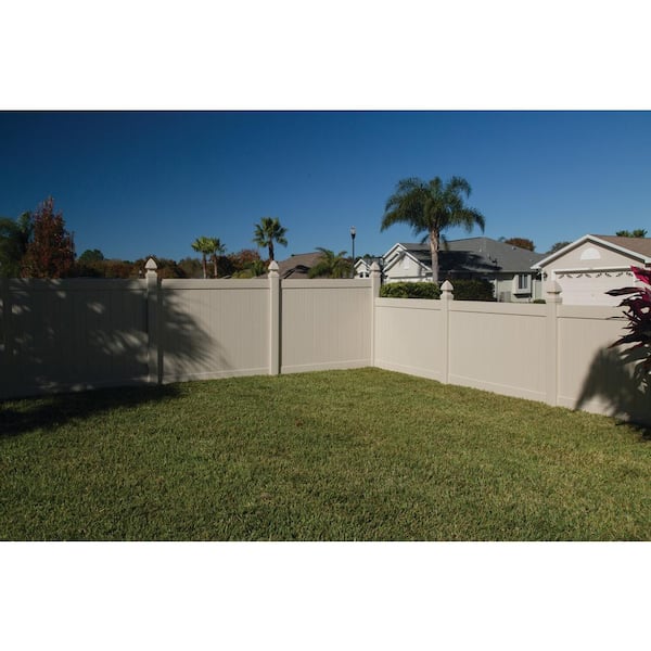 Barrette Outdoor Living Bryce 6 ft. x 8 ft. Unassembled White Vinyl Fence Panel