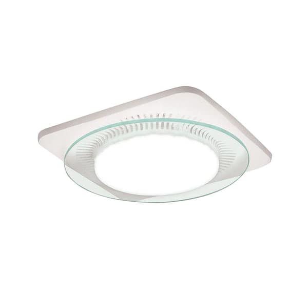 Broan-NuTone LunAura Round Panel Decorative White 110 CFM Bathroom Exhaust Fan with Light and Blue LED Night Light, ENERGY STAR*