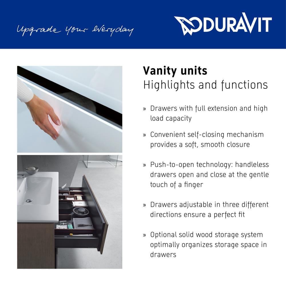 Duravit Brushed Dark Oak Wall-Mounted Single Vanity
