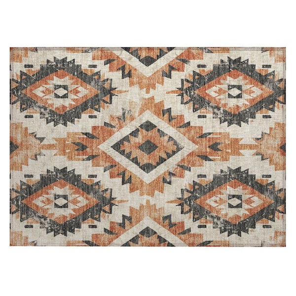 Chantille Machine Washable Indoor/Outdoor Abstract ACN1878 Terracotta 2 ft. x 3 ft. Accent Rug