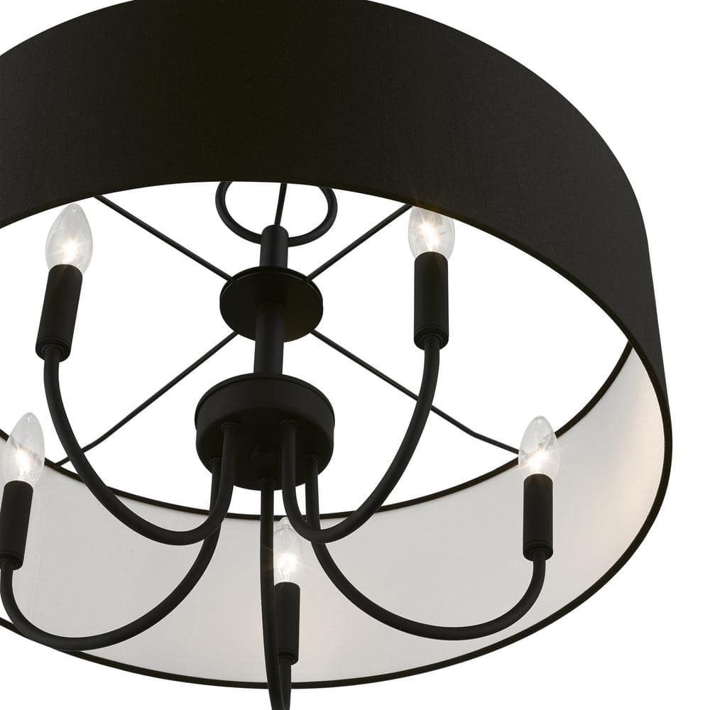 Bainbridge Mini Drum 5-Light Black Pendant Chandelier