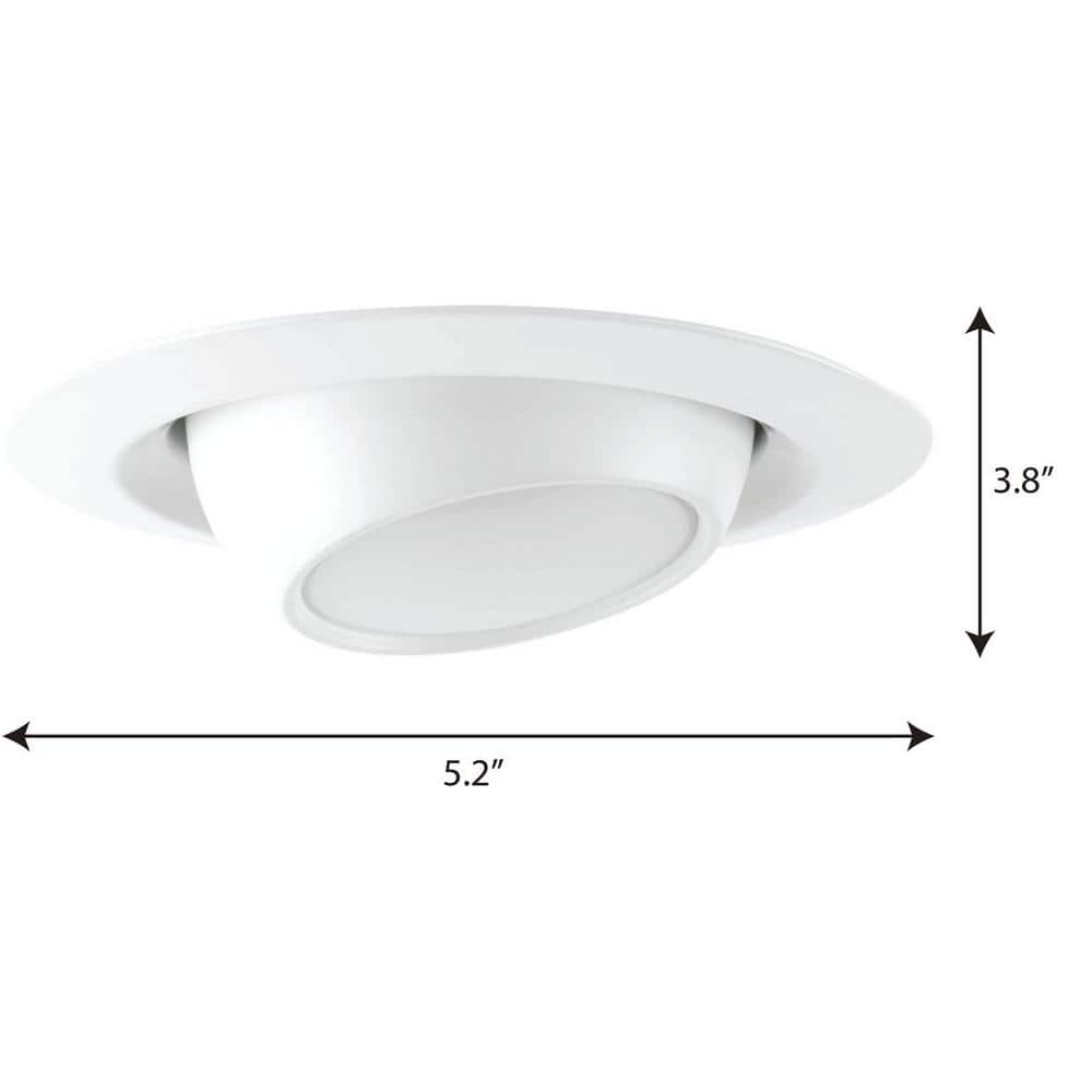 4" White Frosted Polycarbonate LED Recessed Trim