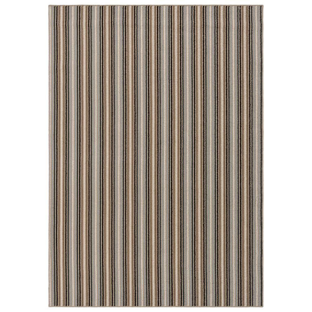 Nantucket Earth Tone 5' x 7' Tufted Synthetic Stripe Area Rug