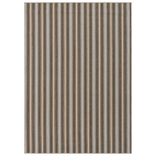 Garland Rug Nantucket Mutlicolor Earth Tone 5 ft. x 7 ft. Stripe Rectangle Area Rug