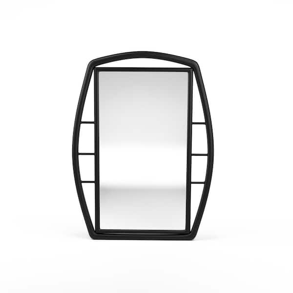 Furniture of America Medium Rectangle Sand Black Beveled Glass Modern Mirror (28.5 in. H x 14.625 in. W)
