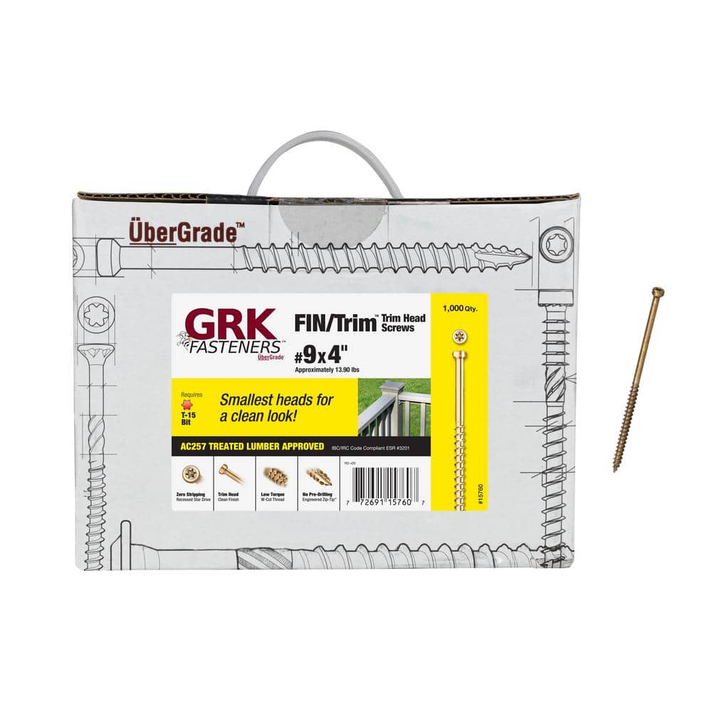GRK Fasteners 9 x 4 in. Star Drive Trim Head Fin/Trim Finishing Screws
