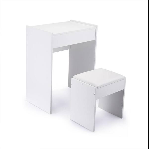 white high gloss dressing table stool