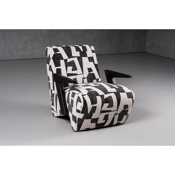 Modrest Leana Modern Black and White Fabric Arm Chair
