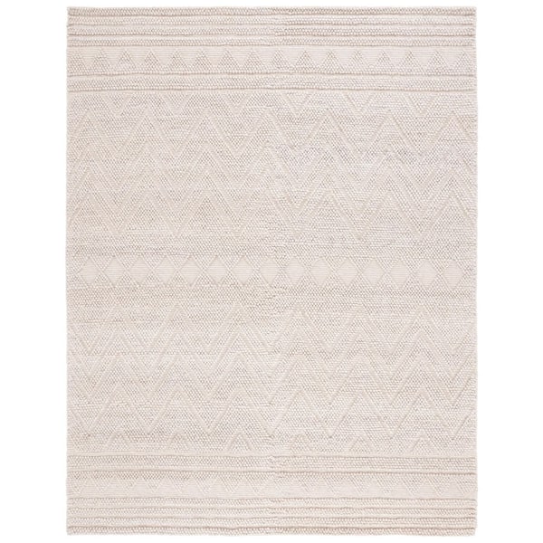 Natura 8 ft. x 10 ft. Beige Chevron Striped Solid Color Area Rug