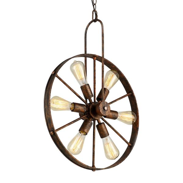 Saralin 6-Light Rustic Copper Chandelier