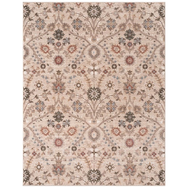 Nepal 5 ft. x 7 ft. Ivory Floral Area Rug
