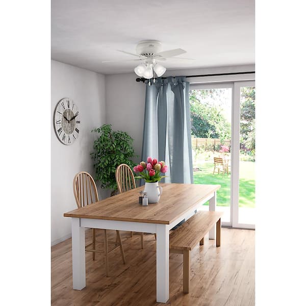 Newsome 42 in. LED Indoor Low Profile Fresh White Ceiling Fan with 3-Light Kit