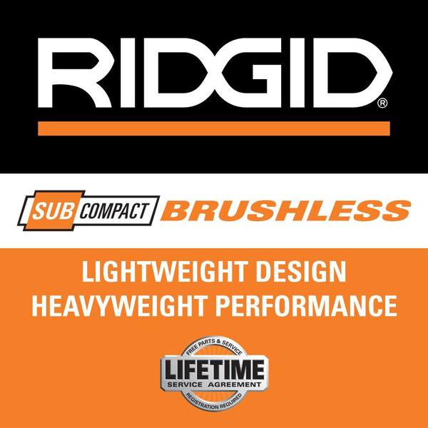 RIDGID 18V SubCompact Brushless Cordless 2-Tool Combo Kit w/ 3/8