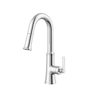 Northerly Single Handle Pull-Down Sprayer Bar Faucet Deckplate Not Included in Chrome