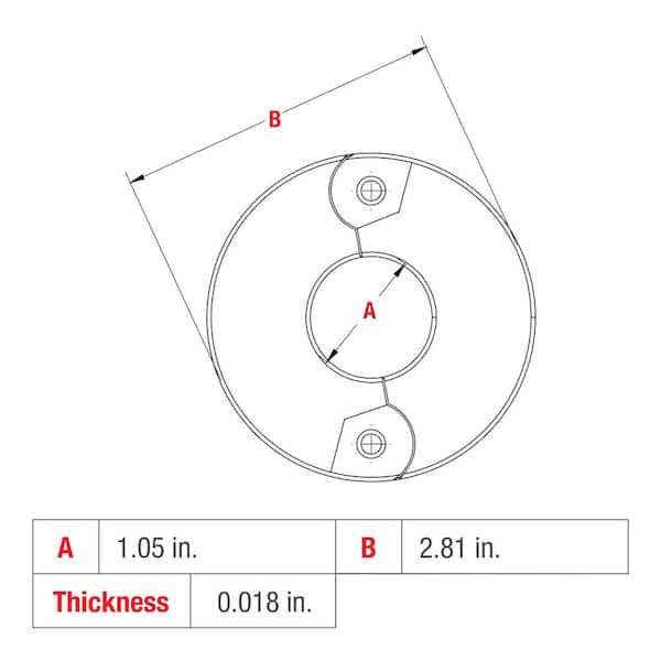 3/4 in. Chrome-Plated Steel Iron Pipe Size Split Flange Escutcheon Plate