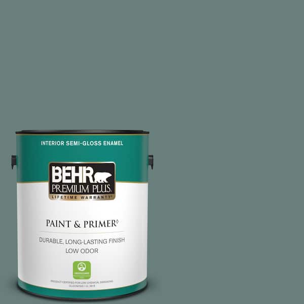 BEHR PREMIUM PLUS 1 gal. #N430-5 Aspen Valley Semi-Gloss Enamel Low Odor Interior Paint & Primer