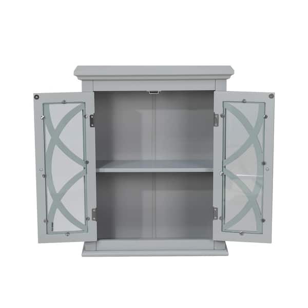 Wall Cabinet With Double Doors, Shallow Bathroom Wall Cabinets Uk