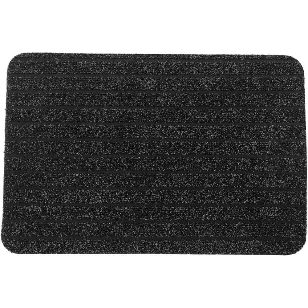 Evideco Chloe Polypropylene Latex Rug 16 in. x 24 in. Anthracite Grey