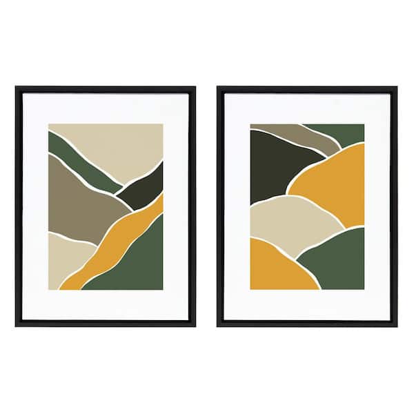 Kate and Laurel Sylvie Modern Framed Canvas Wall Art 24 in. x 18 in. (Set of 2)
