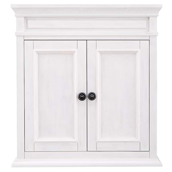 Home Decorators Collection Cailla 26 in. W x 8 in. D x 28 in. H Bathroom Storage Wall Cabinet in White Wash