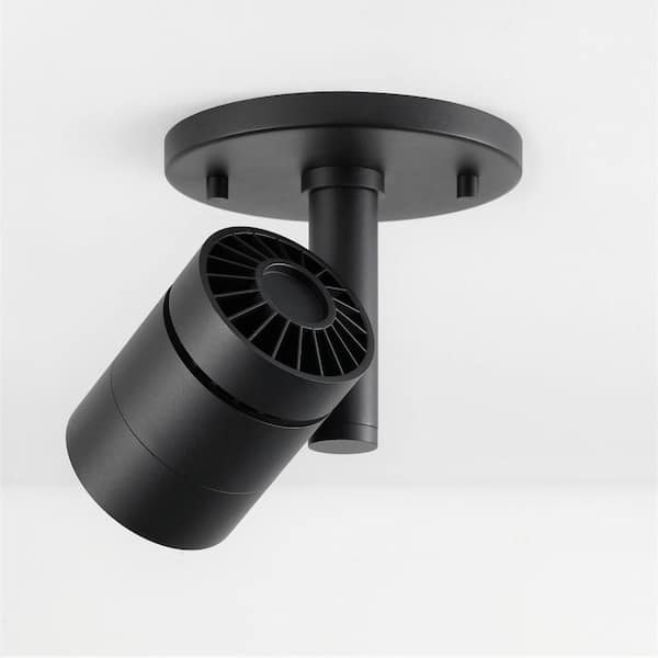 Parry Matte Black Adjustable Spot Light, Integrated LED Bulb, Fixed Track Cylinder Spotlight, 3000k, 1370 Lumens