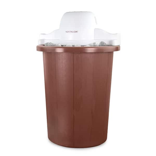 Nostalgia 6 Qt. Brown Parlor Electric Ice Cream Maker