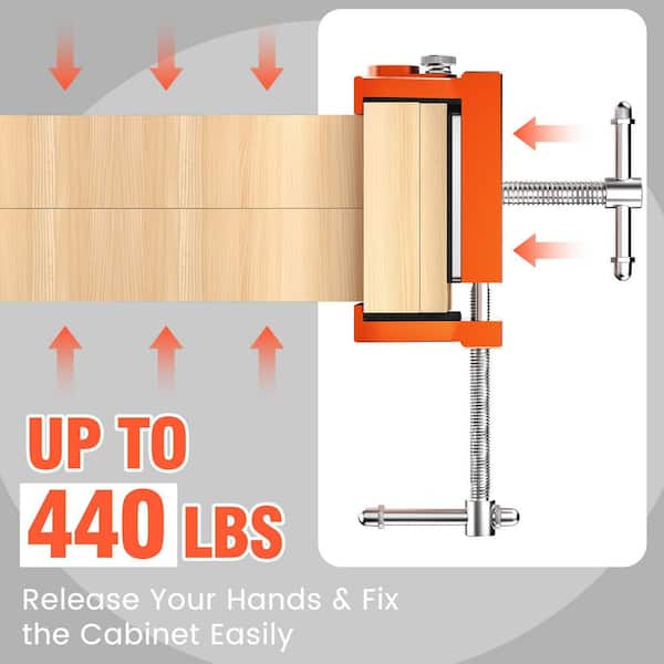 Numhew 2-Pack Orange Aluminum Alloy Cabinet Clamps, Cabinet Face