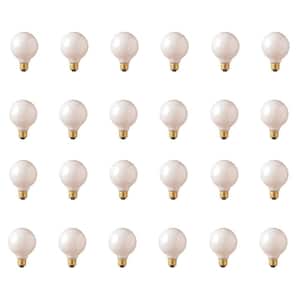 40-Watt Warm White Light G40 (E26) Medium Screw Base Dimmable White Incandescent Light Bulb, 2700K (24-Pack)