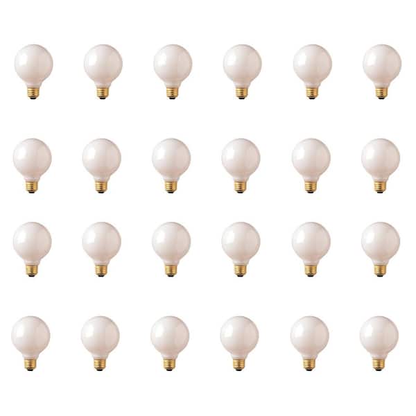 Bulbrite 25-Watt Warm White Light G25 (E26) Medium Screw Base Dimmable White Incandescent Light Bulb, 2700K (24-Pack)