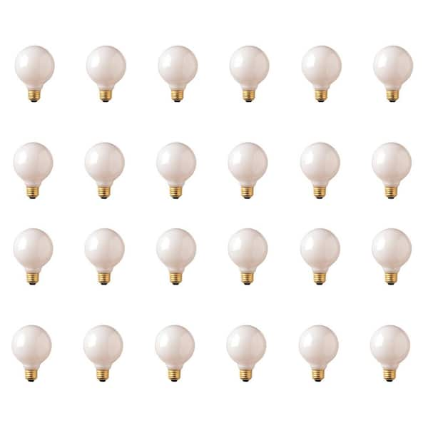 Bulbrite 25-Watt G25 White Dimmable Warm White Light Incandescent Light ...