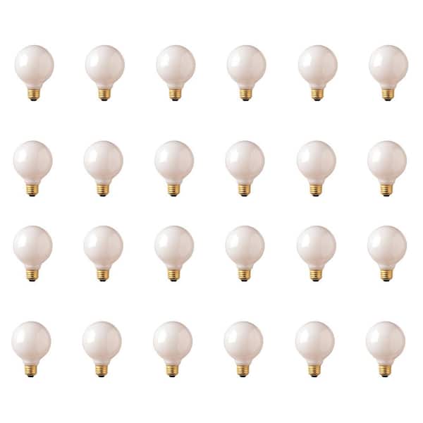 25-Watt Warm White Light G25 (E26) Medium Screw Base Dimmable White Incandescent Light Bulb, 2700K (24-Pack)