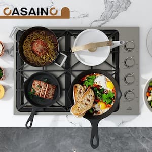 Built-in 30 in. Gas Cooktop in Stainless Steel with 4 Burners and LP Conversion Kit, CSA Certified